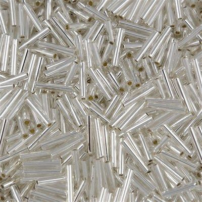 Bugle Beads, Size 5, Silver-lined Multi-color Mix –