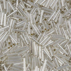25g Toho 9mm Bugle Seed Bead Transparent Silver Lined Crystal (21)