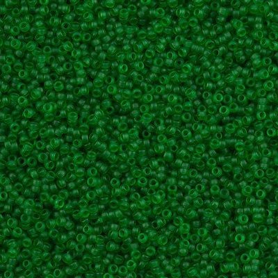 Miyuki Round Seed Bead 15/0 Transparent Matte Green 2-inch Tube (146F)