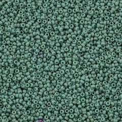 Miyuki Round Seed Bead 15/0 Opaque Matte Pale SeaFoam 2-inch Tube (2028)