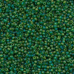 Toho Round Seed Bead 11/0 Transparent Matte Green AB 2.5-inch Tube (167BF)