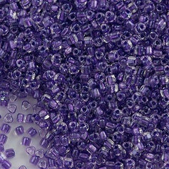 Miyuki Triangle Seed Bead 8/0 Inside Color Lined Sparkle Purple 23g Tube (1531)