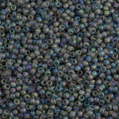 50g Toho Round Seed Bead 8/0 Transparent Matte Dark Gray AB (176BF)