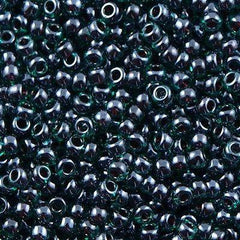 50g Miyuki Round Seed Bead 11/0 Ruby Lined Emerald AB 11-362