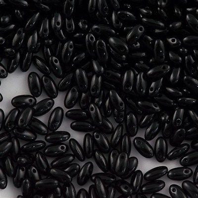 Czech Rizo 2.5x6mm Beads Jet 21g Tube (23980)