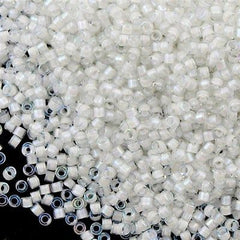 Miyuki Delica Seed Bead 11/0 Inside Color Lined White 2-inch Tube DB66