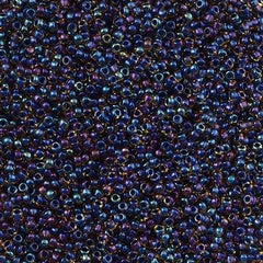 Toho Round Seed Bead 15/0 Inside Color Lined Midnight AB 2.5-inch Tube (929)