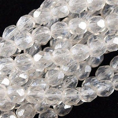 50 Czech Fire Polished 8mm Round Bead Luster Crystal (00030L)
