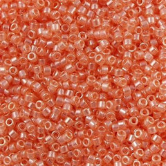 Miyuki Delica Seed Bead 11/0 Crystal Glazed Luster Tangerine 2-inch Tube DB1480