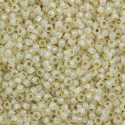 50g toho Round Seed Bead 8/0 Permanent Finish Milky Light Jonquil Silver Lined (2125PF)