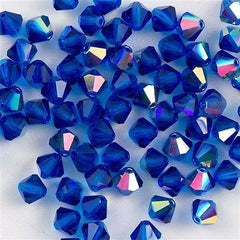 72 Preciosa Crystal 6mm Bicone Bead Capri Blue AB (60310AB)