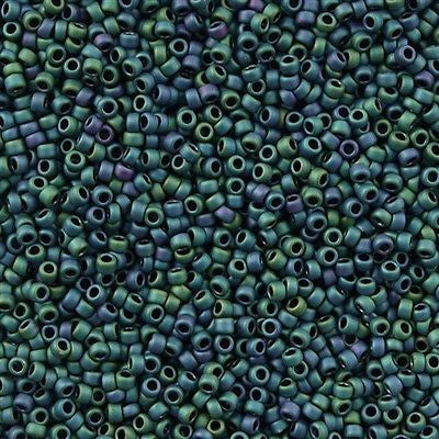 Toho Round Seed Bead 11/0 Opaque Matte Teal Iris 2.5-inch Tube (706)