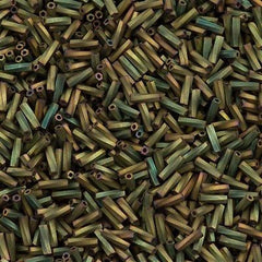 Miyuki 2x6mm Twisted Bugle Bead Opaque Matte Olive Rose 25g (2035)