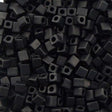 Miyuki 4mm Cube Seed Bead Opaque Matte Black 10g (401F)