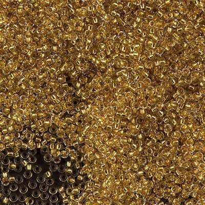 Miyuki Round Seed Bead 15/0 24kt Gold Lined Crystal 2-inch Tube (195)