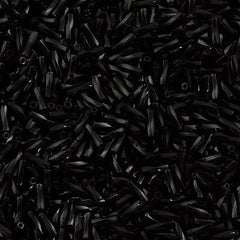 Miyuki 2x6mm Twisted Bugle Bead Opaque Black 25g (401)