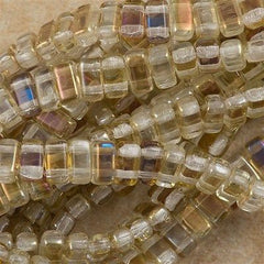 50 CzechMates 3x6mm Two Hole Brick Beads Crystal Twilight (00030W)