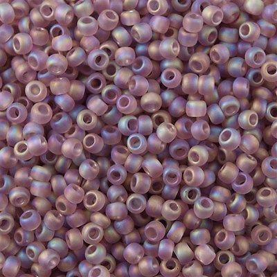 50g Toho Round Seed Beads 11/0 Transparent Matte Light Amethyst AB (166F)