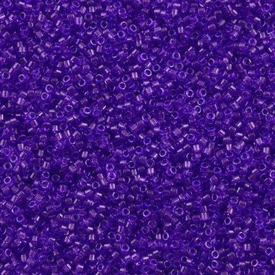 Miyuki Delica Seed Bead 11/0 Transparent Dyed Purple 2-inch Tube DB1315
