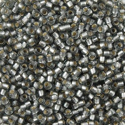 Toho Round Seed Beads 8/0 #29AF 'Silver Lined Frosted Black Diamond' 8 Gram Tube