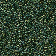 Miyuki Round Seed Bead 15/0 Emerald Gold Luster 2-inch Tube (1890)