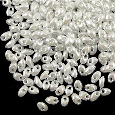 Miyuki Long Magatama Seed Bead Opaque White Luster 8g Tube (420)