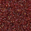 25g Miyuki Delica Seed Bead 11/0 Amber Inside Dyed Color Red DB282