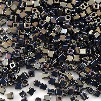 Miyuki 3mm Cube Seed Bead Metallic Brown 19g Tube (458)