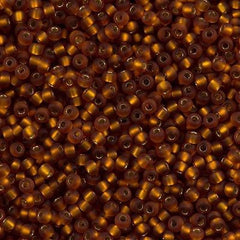 Miyuki Round Seed Bead 8/0 Matte Silver Lined Topaz 22g Tube (2422F)