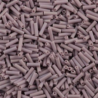 Miyuki 6mm Bugle Bead Matte Opaque Mauve AB 5-inch Tube (410FR)