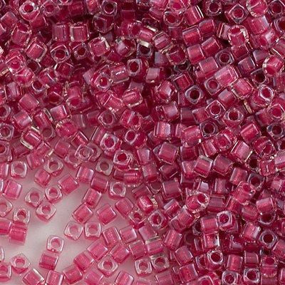 Miyuki 1.8mm Square Seed Bead Inside Color Lined Rose 8g Tube (2603)