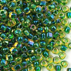 Miyuki Triangle Seed Bead 8/0 Green Lined Topaz 15g (1165)