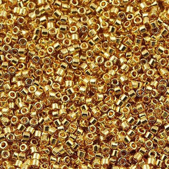 Miyuki Delica Seed Bead 11/0 24kt Gold Plated 2-inch Tube DB31