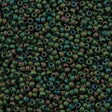 Toho Round Seed Bead 8/0 Matte Green Iris 5.5-inch tube (707)