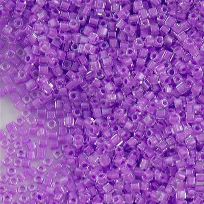 Miyuki 1.8mm Square Seed Bead Inside Color Lined Lavender 8g Tube (222)