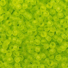 Miyuki Round Seed Bead 6/0 Transparent Matte Lime 20g Tube (143F)