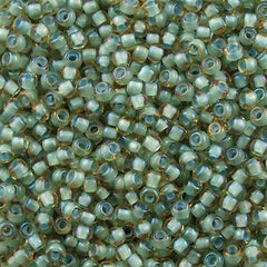 Toho Round Seed Beads 6/0 Inside Color Lined Sea Foam Topaz 2.5-inch tube (952)