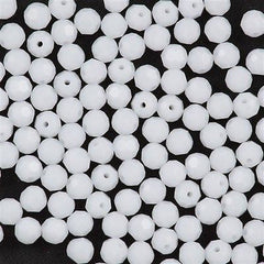 12 TRUE CRYSTAL 6mm Round Bead White Alabaster (281)