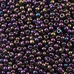Toho Round Seed Beads 6/0 Metallic Plum Iris 5.5-inch tube (85)