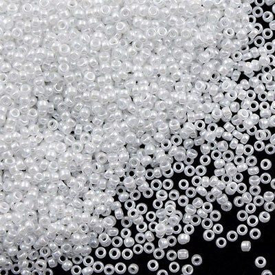 Mikan  Miyuki Round Seed Bead 15/0 Opaque White Luster #420 – Aura