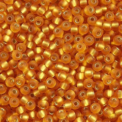 Miyuki Round Seed Bead 6/0 Matte Silver Lined Topaz 20g Tube (2422F)