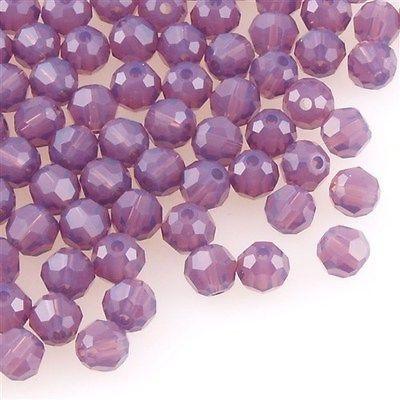 12 TRUE CRYSTAL 4mm Faceted Round Bead Cyclamen Opal (398)