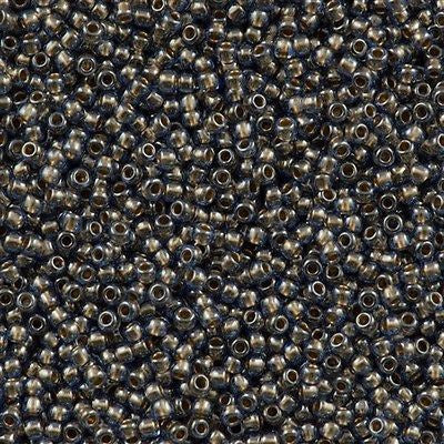 Toho Round Seed Bead 11/0 Inside Color Lined Gold Light Montana Blue 19g Tube (992)
