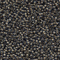 Toho Round Seed Bead 11/0 Inside Color Lined Gold Light Montana Blue 19g Tube (992)