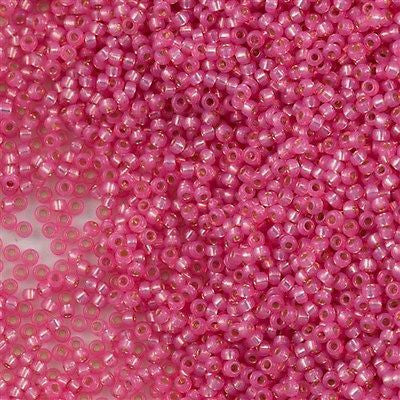 Miyuki Round Seed Bead 11/0 Ceylon Silver Lined Dyed Dark Pink 22g Tube (556)