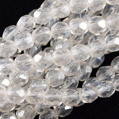 50 Czech Fire Polished 6mm Round Bead Luster Crystal (00030L)