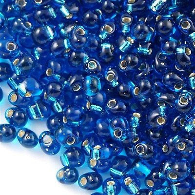 Tiny Miyuki Drop Seed Bead Silver Lined Capri Blue #25