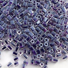 Miyuki 4mm Cube Seed Bead Inside Color Lined Royal Purple 19g Tube (223)