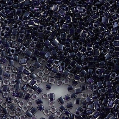 Miyuki 1.8mm Square Seed Bead Inside Color Lined Royal Purple 8g Tube (223)