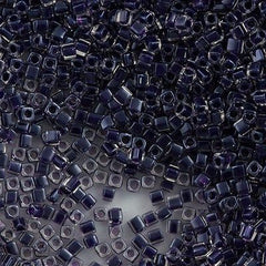 Miyuki 1.8mm Cube Seed Bead Inside Color Lined Royal Purple 8g Tube (223)